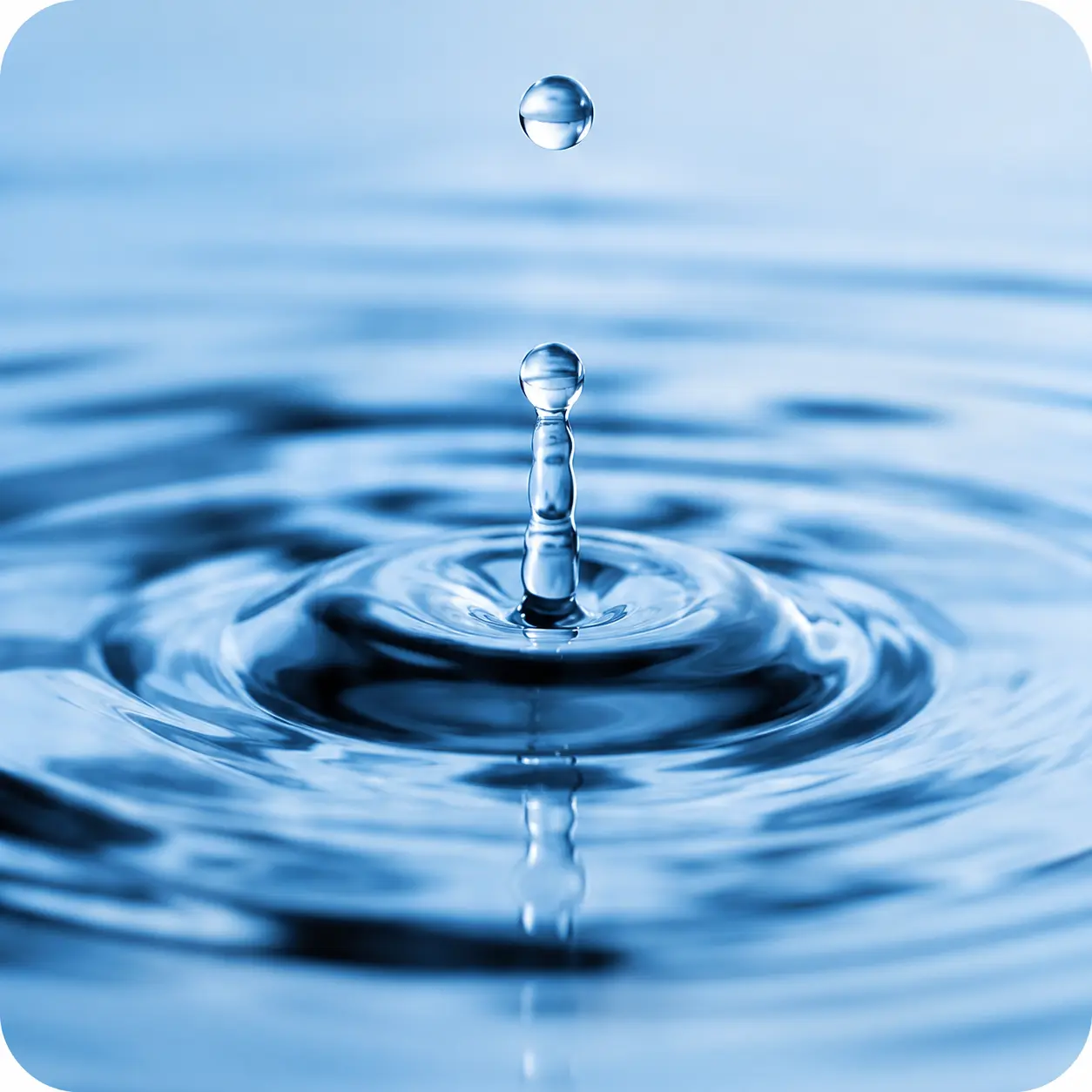 Water droplet creating ripples